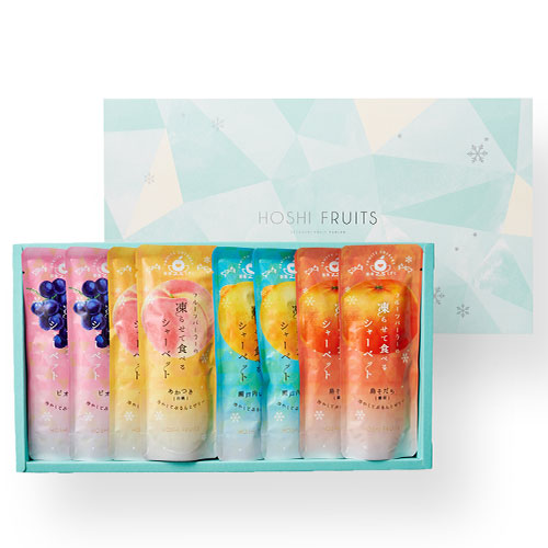 ホシフルーツ フルーツパーラーの凍らせて食べるシャーベット 彩果しずく 8袋 HFW-01F